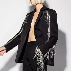 Nasty Gal Premium Fringe Bead Blazer